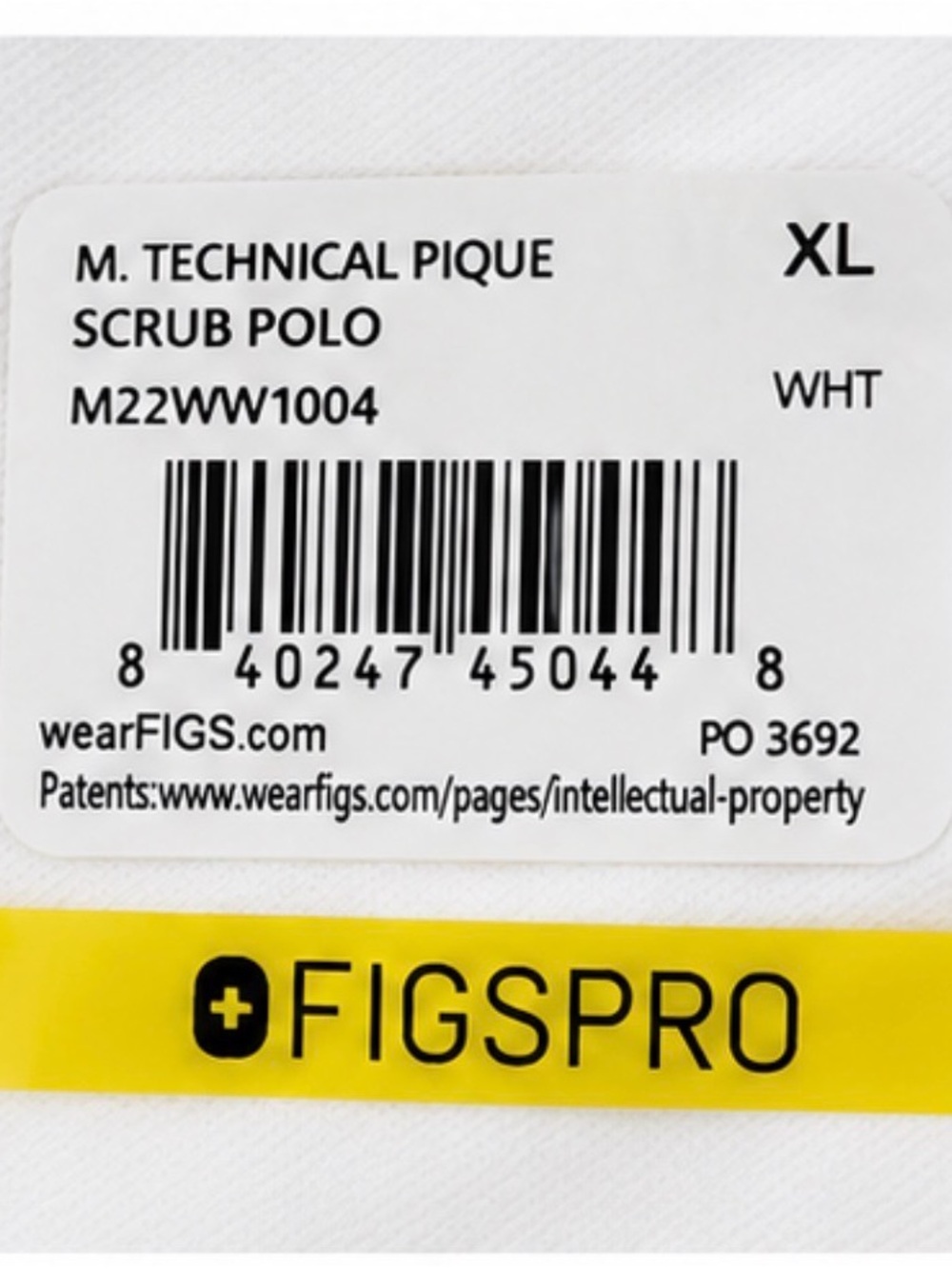 NWT FIGS PRO Men’s Technical Pique Scrub Polo White XL Medical Nurse - Picture 4 of 6